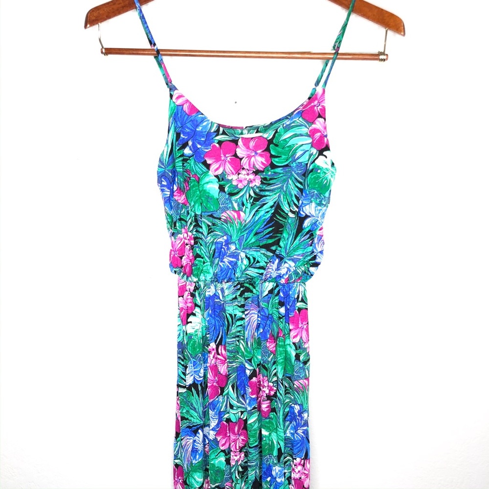 Lush Full Length Tropical Floral Dress - Picture 1 of 7
